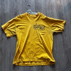 Strawberry Mustard Mountain Tee Shirt. Mens Large
